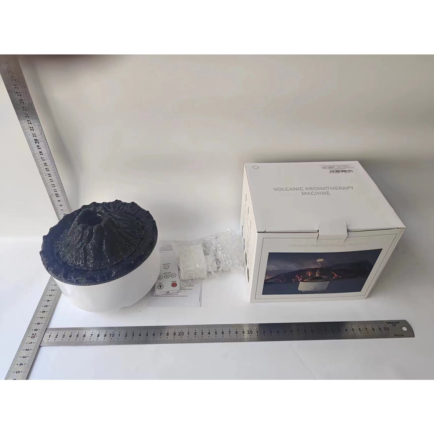 Umidificator de tip vulcan, Flippy, cu aromaterapie, cu telecomanda, 560 ml, model V21B, alb-9