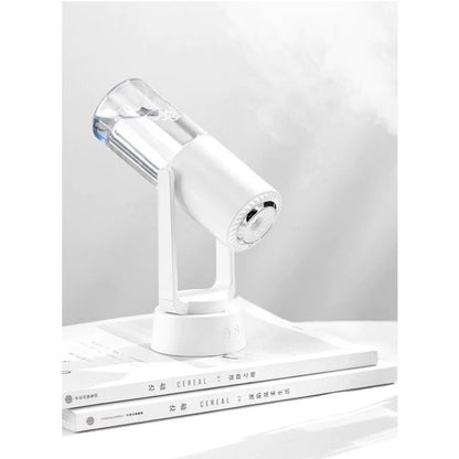 Umidificator si Purificator aer ultrasonic portabil, rezervor 200ml, cu ioni negativi, LED 7 culori, rotatie 360 grade, Alb-3