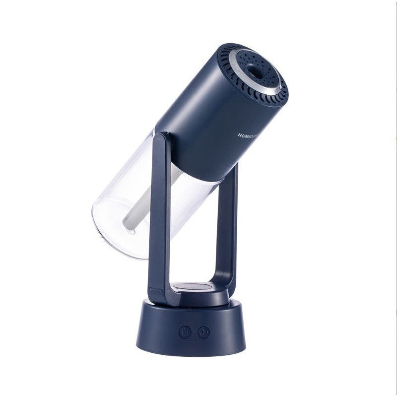 Umidificator si Purificator aer ultrasonic portabil, rezervor 200ml, cu ioni negativi, LED 7 culori, rotatie 360 grade, Albastru-0