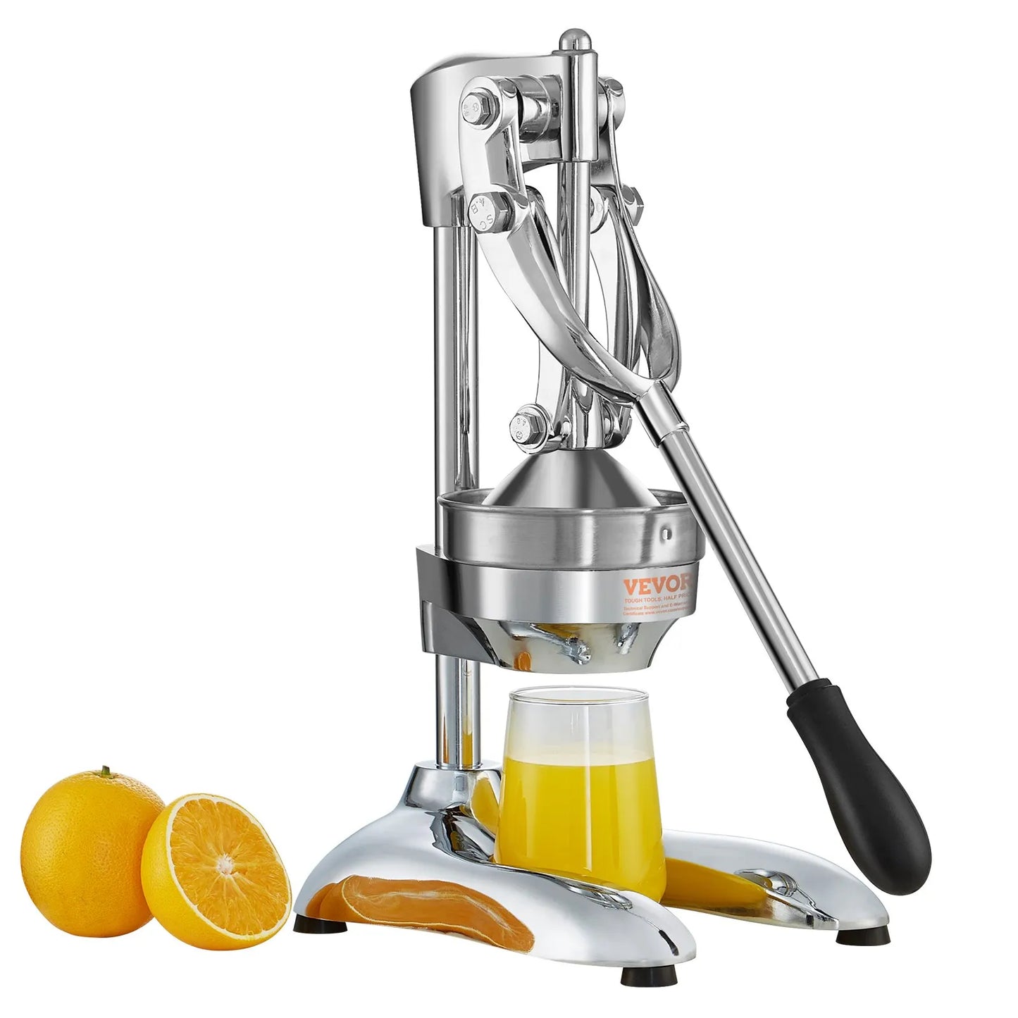 Storcător Manual Profesional de Fructe și Citrice din Oțel Inoxidabil și Zinc – Argintiu