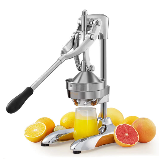 Storcător Manual Profesional de Fructe și Citrice din Oțel Inoxidabil și Zinc – Argintiu