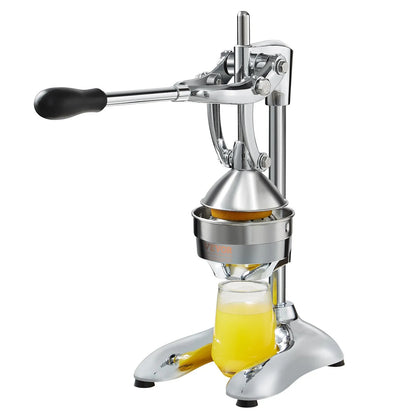 Storcător Manual Profesional de Fructe și Citrice din Oțel Inoxidabil și Zinc – Argintiu