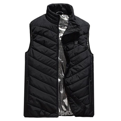 Vestă Unisex Incălzită, Flippy, din Bumbac, cu 4 zone de Incălzire, Toamnă-Iarnă, Incărcare USB, Neagră, Marimea S-2