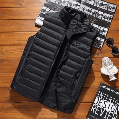 Vestă Unisex Incălzită, Flippy, din Bumbac, cu 4 zone de Incălzire, Toamnă-Iarnă, Incărcare USB, Neagră, Marimea S-10