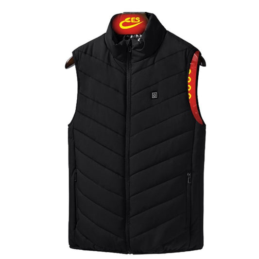 Vestă Unisex Incălzită, Flippy, din Bumbac, cu 4 zone de Incălzire, Toamnă-Iarnă, Incărcare USB, Neagră, Marimea S-0