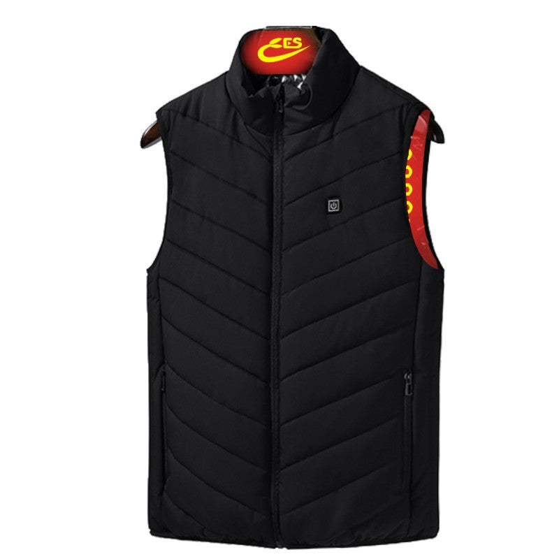 Vestă Unisex Incălzită, Flippy, din Bumbac, cu 4 zone de Incălzire, Toamnă-Iarnă, Incărcare USB, Neagră, Marimea S-0