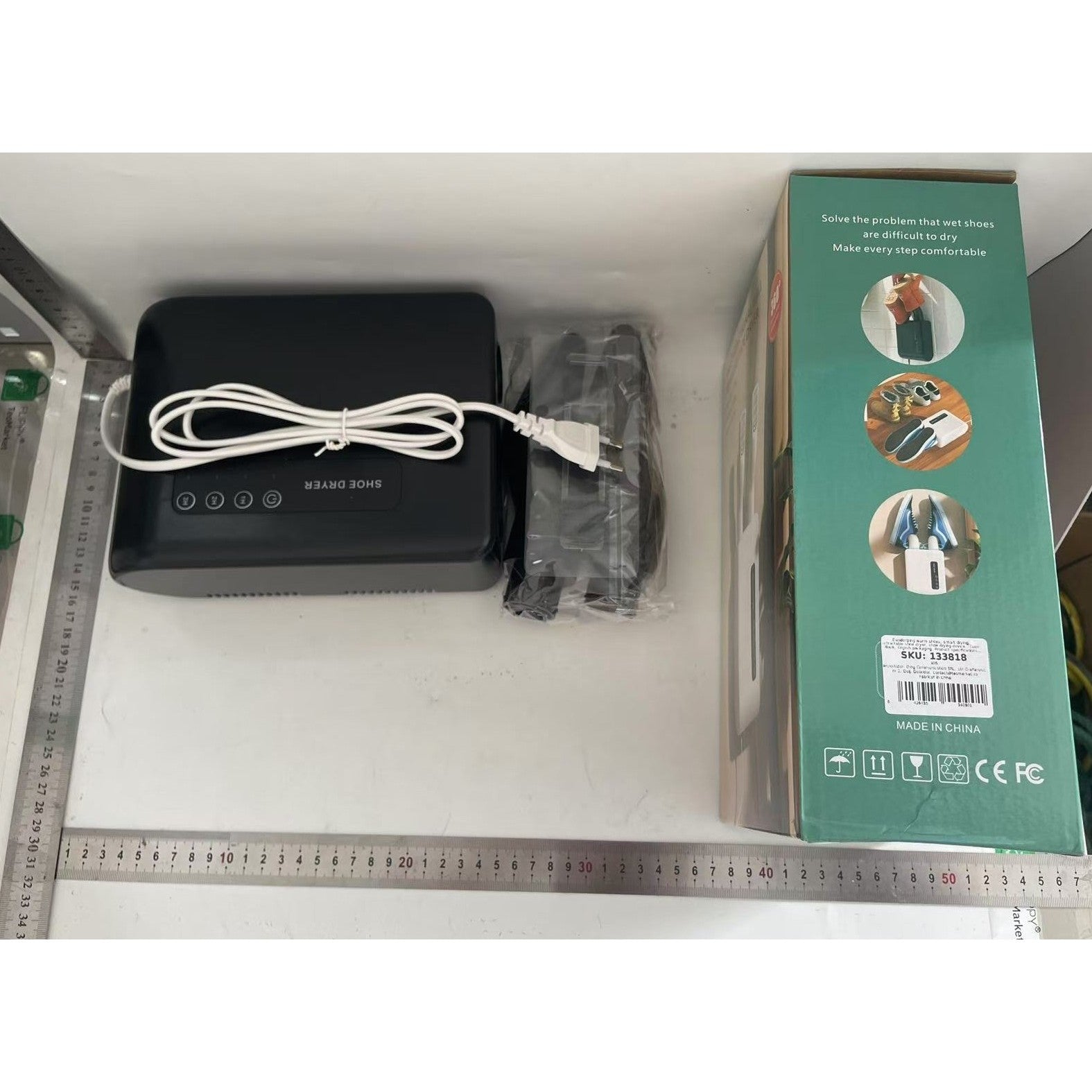 Uscator de Pantofi, Flippy, Functie de Uscare, Dezinfectie, Dezodorizare, Montaj pe Perete fara Perforare, din PVC, Silentios, Timer, Negru-4