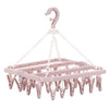 Uscator de rufe Flippy, 32 de cleme, Plastic, Pliabil, rotire 360 grade, 32x32 cm, Roz-0