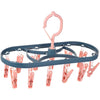 Uscator de Rufe Suspendat Flippy, cu 12 Carlige, Rotire 360 Grade, Protectie Vant, Mateiral Plastic, Usor de Depozitat, Multifunctional, 30 x 12.5 cm, Albastru/Roz-0