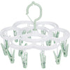 Uscator de Rufe Suspendat Flippy, cu 16 Carlige, Rotire 360 Grade, Mateiral Plastic, Usor de Depozitat, Multifunctional, 26 x 21 cm, Verde-0