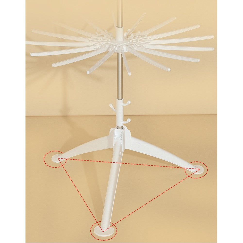 Uscator de Rufe Vertical, Flippy, 2 Niveluri, Pliabil, din ABS+PP+Otel Inoxidabil, Rotire 360 Grade, 130 x 75 cm, Alb-6