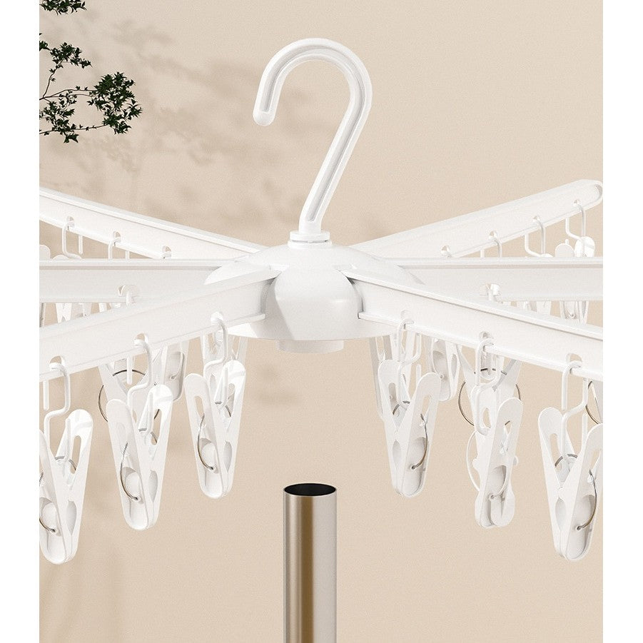 Uscator de Rufe Vertical, Flippy, 2 Niveluri, Pliabil, din ABS+PP+Otel Inoxidabil, Rotire 360 Grade, 130 x 75 cm, Alb-7