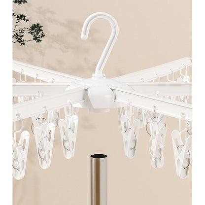 Uscator de Rufe Vertical, Flippy, 2 Niveluri, Pliabil, din ABS+PP+Otel Inoxidabil, Rotire 360 Grade, 130 x 75 cm, Alb-7