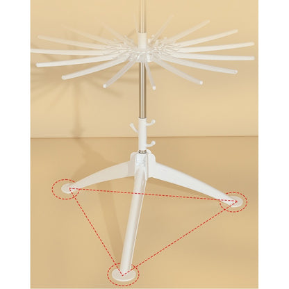 Uscator de Rufe Vertical, Flippy, 3 Niveluri, Pliabil, din ABS+PP+Otel Inoxidabil, Rotire 360 Grade, 178.7 x 75 cm, Alb-2
