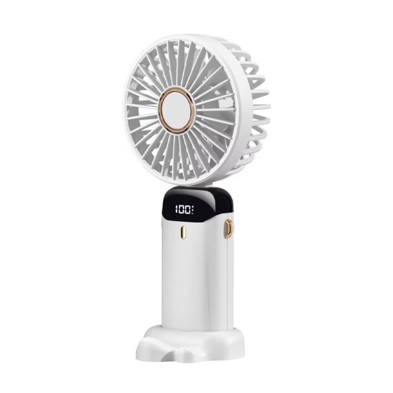 Ventilator Ultra Portabil cu Aromaterapie, Flippy, 3 in 1, de Mana, de Birou, de Gat, 5 Trepte de Viteza, Incarcare USB, Autonomie 12h, Pliabil, cu Ecran LCD, Alb-7