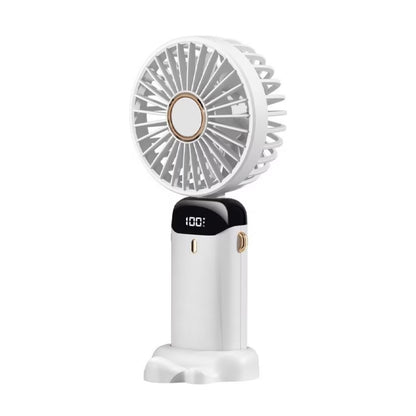 Ventilator Ultra Portabil cu Aromaterapie, Flippy, 3 in 1, de Mana, de Birou, de Gat, 5 Trepte de Viteza, Incarcare USB, Autonomie 12h, Pliabil, cu Ecran LCD, Alb-7