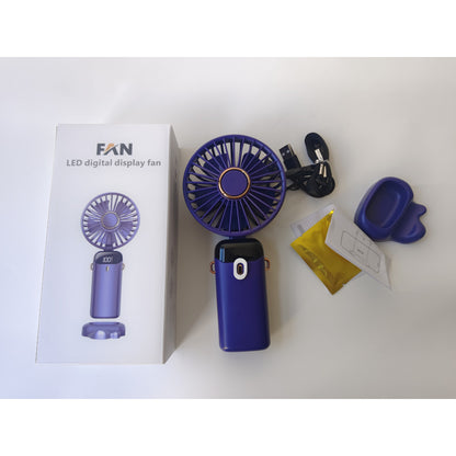Ventilator Ultra Portabil cu Aromaterapie, Flippy, 3 in 1, de Mana, de Birou, de Gat, 5 Trepte de Viteza, Incarcare USB, Autonomie 12h, Pliabil, cu Ecran LCD, Mov-8