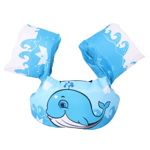 Vesta de salvare pentru copii cu aripioare de inot, Flippy, Albastru, Model balena-3