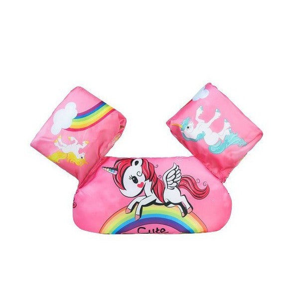 Vesta de salvare pentru copii cu aripioare de inot, Flippy, Roz, Model unicorn-0