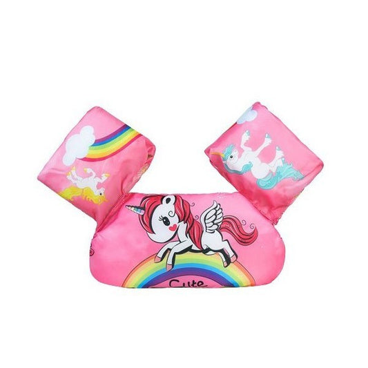 Vesta de salvare pentru copii cu aripioare de inot, Flippy, Roz, Model unicorn-0