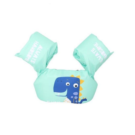 Vesta de salvare pentru copii cu aripioare de inot, Flippy, Verde, Model dragon-0