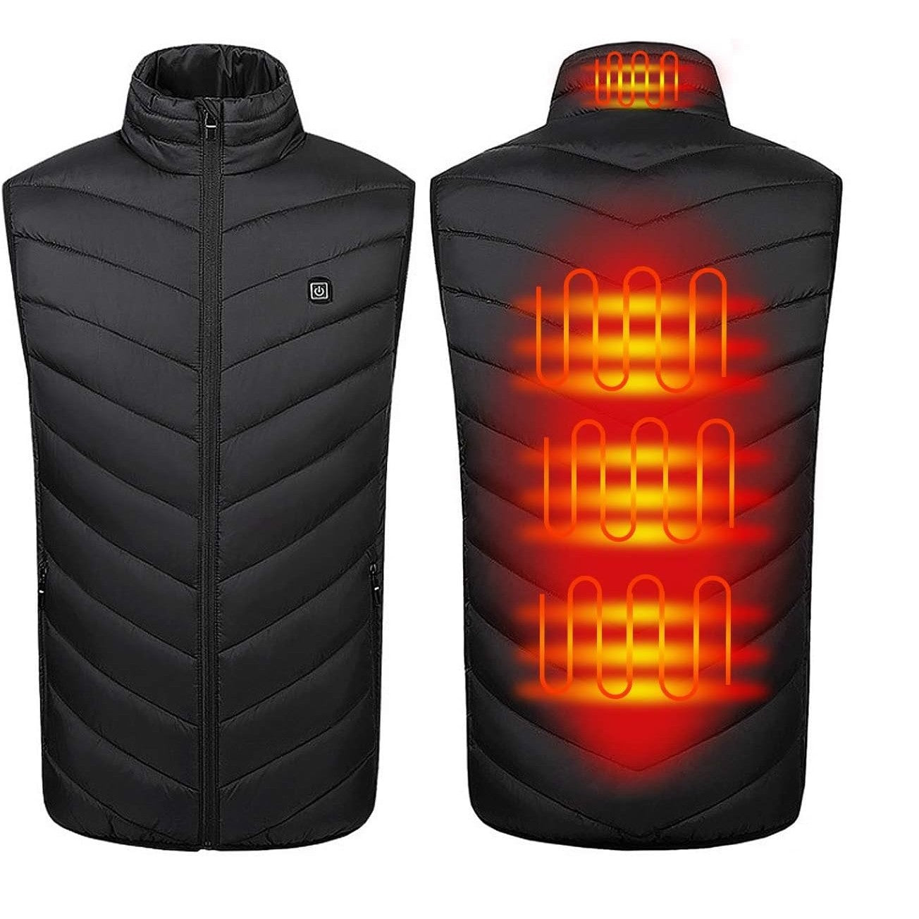 Vesta Inteligenta Incalzita, Flippy, Unisex, 2 Zone de Incalzire, Umplutura Bumbac, 3 Trepte de Temperatura, Incarcare USB, Negru, 130 - 145 kg, Marime XL-0