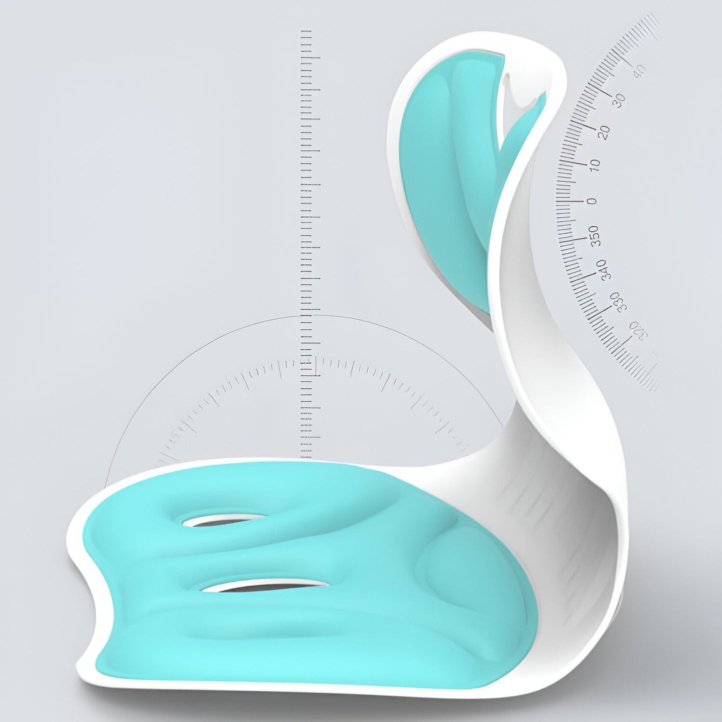 Suport pentru Scaun, Flippy, pentru Corectarea Posturii, Portabil, Ergonomic, Ameliorare Durere, Respirabil, 32x29x28 cm, Marime S, Verde-9