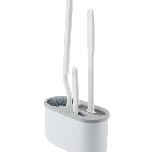 Set 3 Perii pentru Toaleta, Flippy, din Silicon, Perie Zimtata, Cap Flexibil, Suport Adeziv pentru Montarea pe Perete, Curata Orice Tip de Suprafata, Alb-0