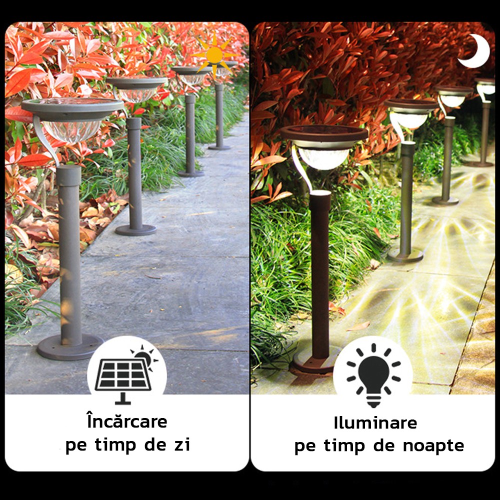 Lampa solara LED cu 2 moduri de fixare, IP65, material ABS, baterie 4.5 V, 200 mah, 450 Lumeni, 42.5 x 15 cm, alb cald,-2