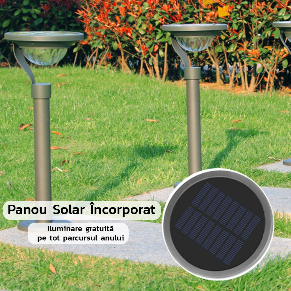 Lampa solara LED cu 2 moduri de fixare, IP65, material ABS, baterie 4.5 V, 200 mah, 450 Lumeni, 42.5 x 15 cm, alb cald,-5