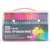 Set 80 Carioci, Flippy, pe Baza de Apa, 2 Tipuri de Varf, 1-2 mm, 0.4 mm, Corp Carioca Negru, din Plastic, Multicolor-0