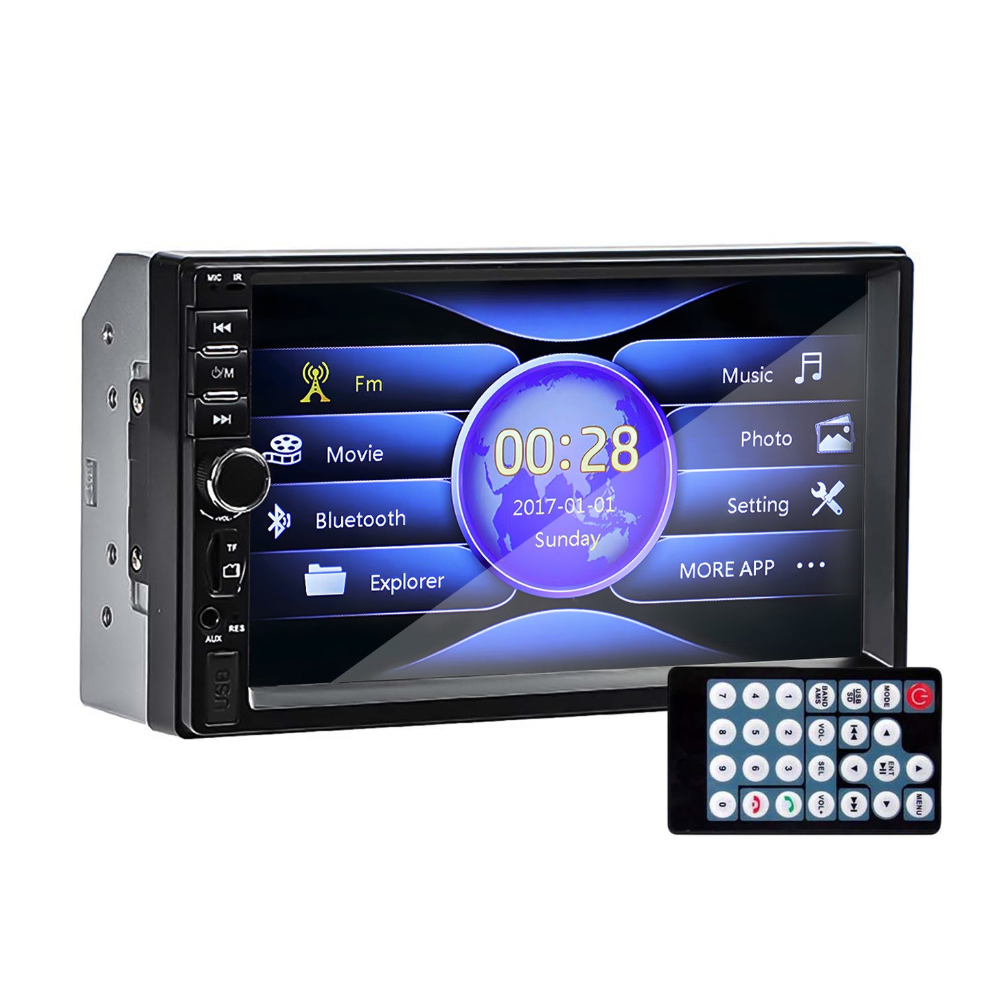 Player Video Auto, dimensiune 2DIN, TouchScreen de 7 inch, 4 x 50W, model WDS-30 cu Bluetooth, Handsfree, Radio, MP3, WMA, MP4, AUX, Card, Telecomanda, Functie Camera Marsarier-1