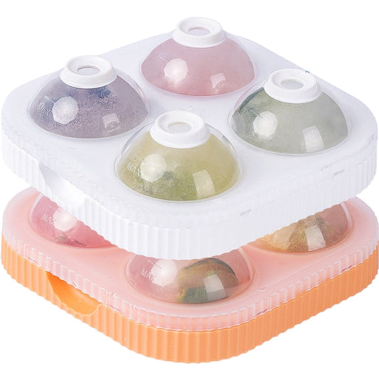 Set 2 forme sfere de gheata pentru wiskey si cocktail-uri Flippy, 4 sfere, material plastic/silicon alimentar, diametru 6.5 cm, cu orificiu tip palnie pentru umplere, 17 x 17 x 7 cm, multicolor-0