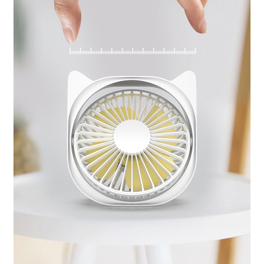Mini ventilator pentru birou cu usb, Flippy, rotire 360 grade, 3 viteze, 13.5 x 12,8 cm, Alb-4
