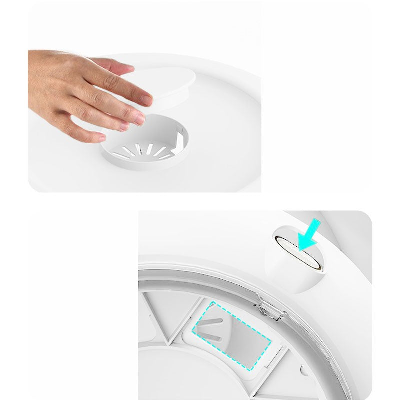 Dozator etajat de cereale Flippy, rotativ 360, 6 compartimente, capacitate 10L, cofrag special pentru oua, vas pentru scurgerea cerealelor, 35x27.5 cm, alb-8
