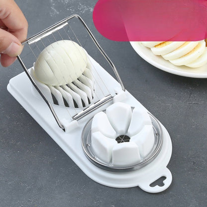 Feliator multifunctional Flippy pentru oua, mozzarela, fructe, 2 forme de feliere, agatatoare, 20 cm, Alb-2