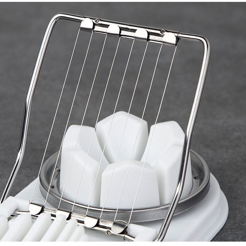 Feliator multifunctional Flippy pentru oua, mozzarela, fructe, 2 forme de feliere, agatatoare, 20 cm, Alb-3
