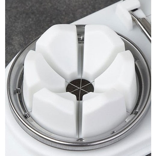 Feliator multifunctional Flippy pentru oua, mozzarela, fructe, 2 forme de feliere, agatatoare, 20 cm, Alb-4