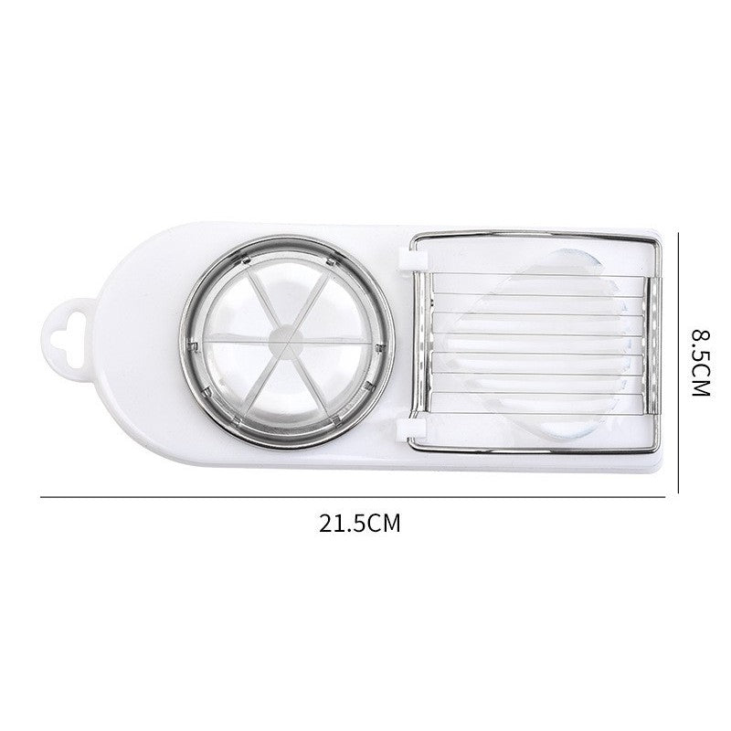 Feliator multifunctional Flippy pentru oua, mozzarela, fructe, 2 forme de feliere, agatatoare, 20 cm, Alb-5