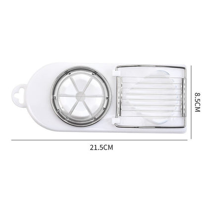 Feliator multifunctional Flippy pentru oua, mozzarela, fructe, 2 forme de feliere, agatatoare, 20 cm, Alb-5