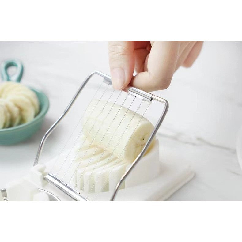 Feliator multifunctional Flippy pentru oua, mozzarela, fructe, 2 forme de feliere, agatatoare, 20 cm, Alb-6