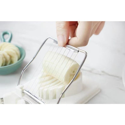Feliator multifunctional Flippy pentru oua, mozzarela, fructe, 2 forme de feliere, agatatoare, 20 cm, Alb-6