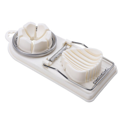 Feliator multifunctional Flippy pentru oua, mozzarela, fructe, 2 forme de feliere, agatatoare, 20 cm, Alb-0