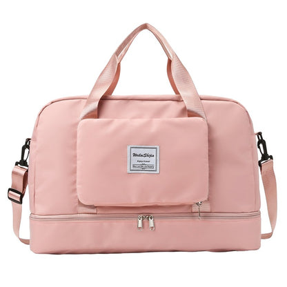 Geanta Pliabila, Flippy, pentru Voiaj, Buzunare Multiple, de Mana, Impermeabila, Material Textil, Capacitate 8 Kg, Dimensiune Deschisa 42x28x10 cm, Roz-0