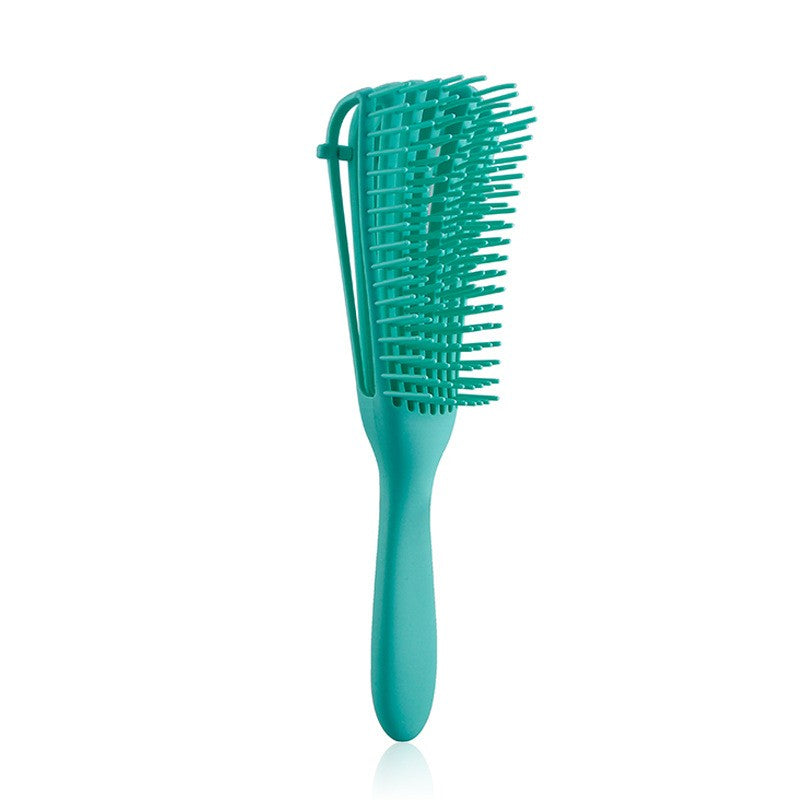 Perie flexibila pentru descalcire par cret umed si uscat, Flippy, Verde-0