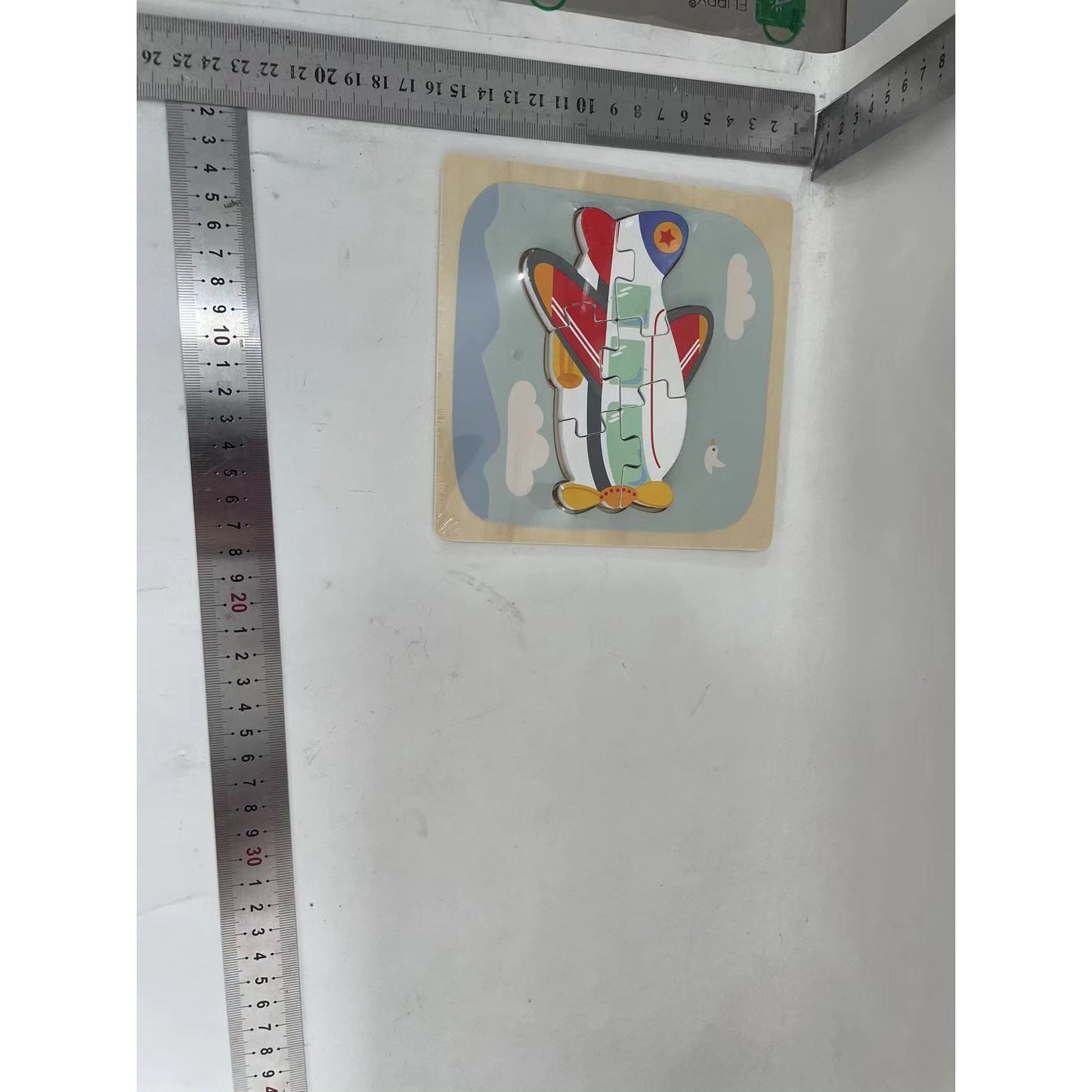 Puzzle Montessori din Lemn pentru Copii, Flippy, 3D, 0-3 Ani, Model Avion, Educativ, Intuitiv, Creativ, 6 Piese, 15x15x0.5 cm, Multicolor-1