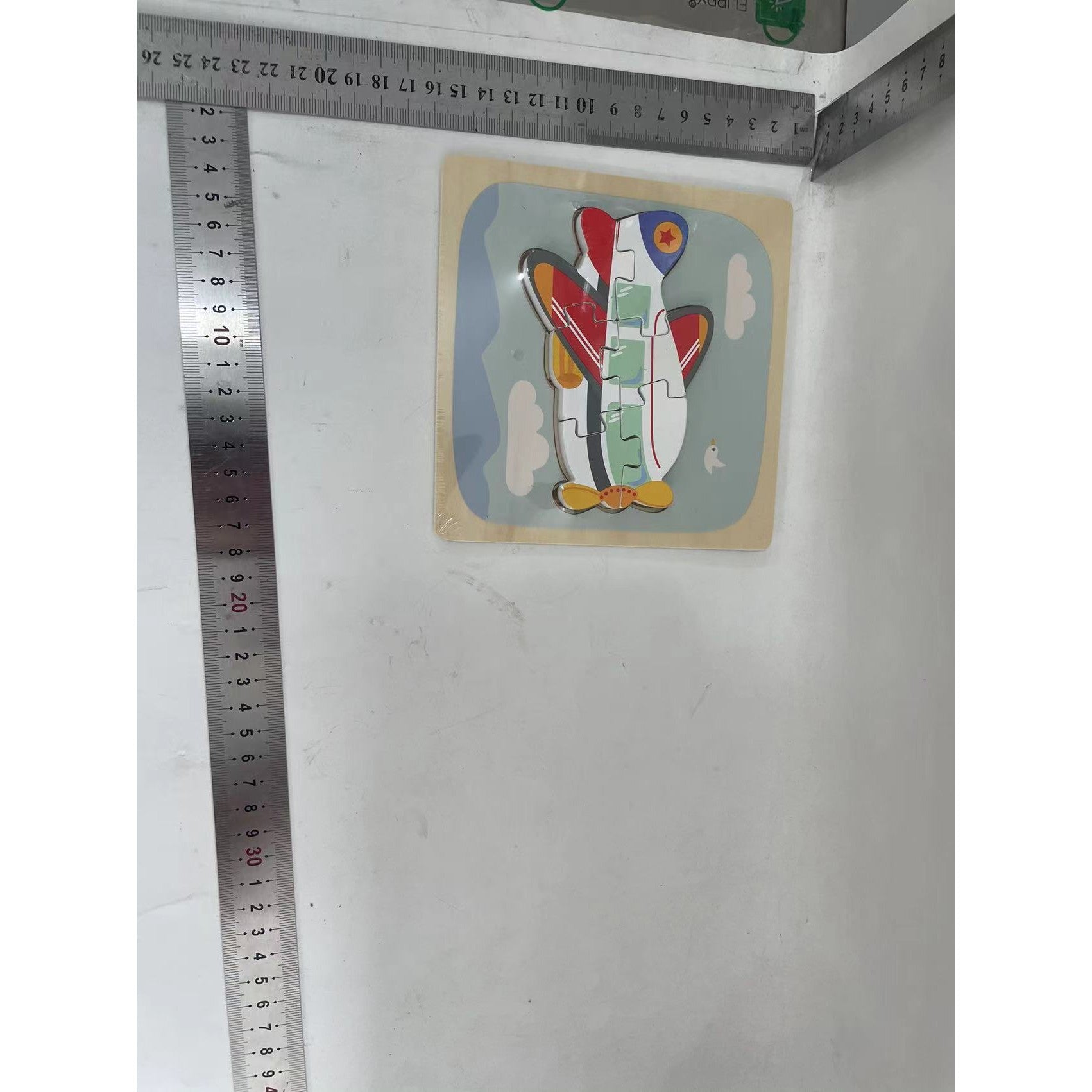 Puzzle Montessori din Lemn pentru Copii, Flippy, 3D, 0-3 Ani, Model Avion, Educativ, Intuitiv, Creativ, 6 Piese, 15x15x0.5 cm, Multicolor-1