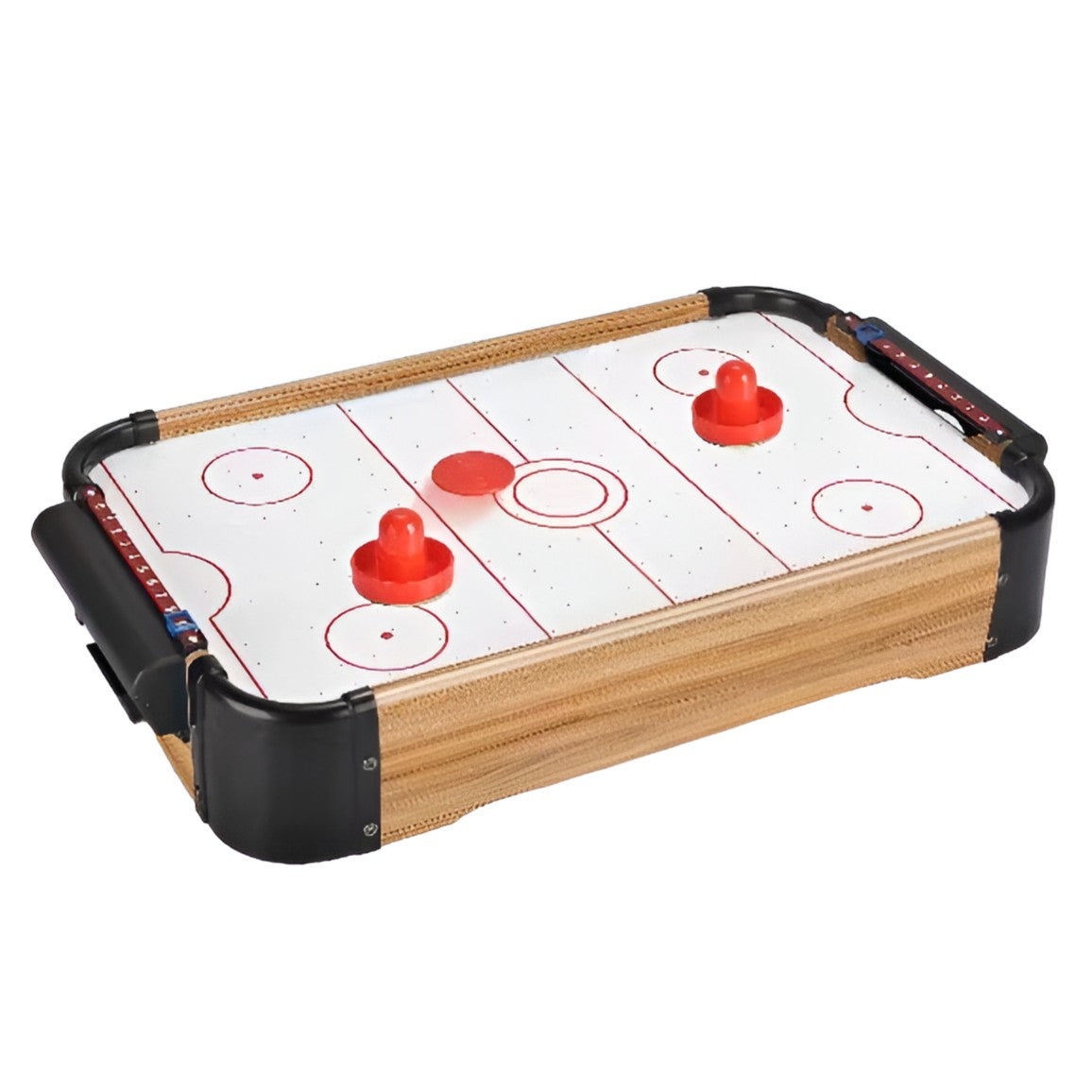 Masa Air Hockey Graffiti fara Picioare, Flippy, Lemn, 2 Pucuri, Tabela Scor, 2 Impingatoare, 57x31x9.5 cm, Maro-0