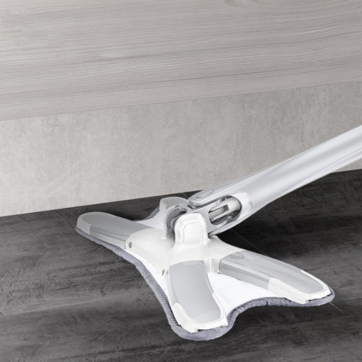 Mop Plat, Flippy, cu Sistem de Stoarcere, 2 Lavete Incluse, Lungime Telescopica 140 cm, Argintiu-1