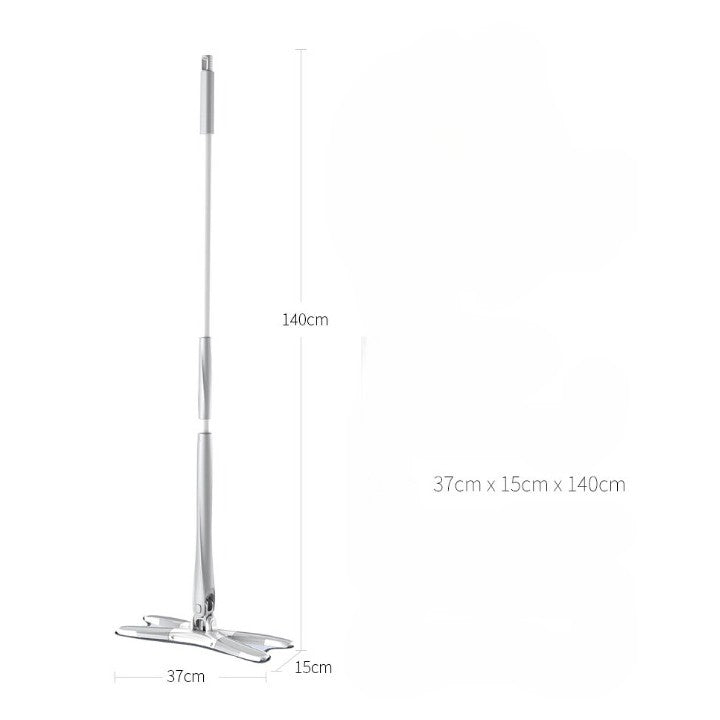 Mop Plat, Flippy, cu Sistem de Stoarcere, 2 Lavete Incluse, Lungime Telescopica 140 cm, Argintiu-4